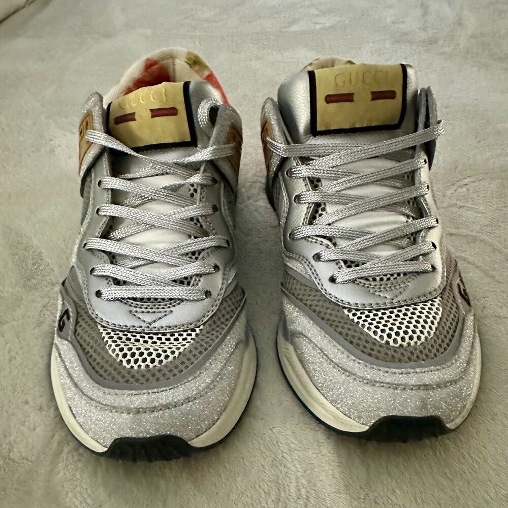 Gucci Interlocking G Logo Glitter Sneakers Size 39